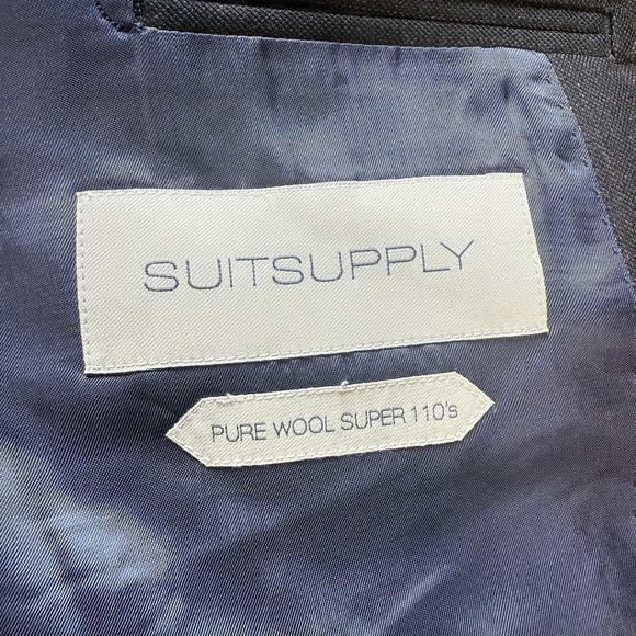 SuitSupply Blazer Mens 56 Napoli Fit Black Pure Wool Super 110s Zignone - Picture 6 of 15